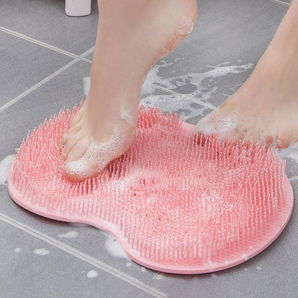 Silicone Rub Back Brush Bathroom Non-slip Wash Foot Pad